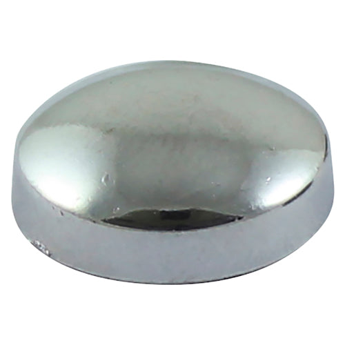 To fit 3.5 to 4.2 Screw - Two Piece Screw Caps - Chrome | Gloss Finish Decorative Covers - Pack of 100 (CHROMEPLAST)