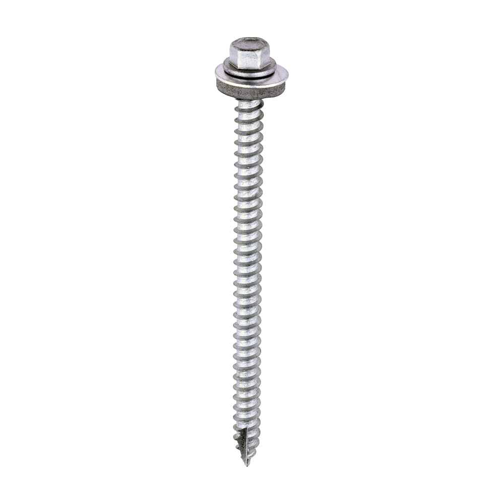 TIMCO Hex Head Metal Screws for Thin Sheet Metal to Timber Construction with EPDM Washer Slash Point β Silver