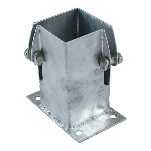 Flush Fit Bolt Down Shoe Bolt Secure Hot Dipped Galvanised – Fence Post Support for Wall & Patio Installations