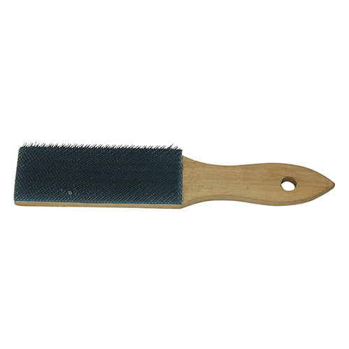 TIMCO 110mm File Cleaning Brush – Carbon Steel Bristles with Wooden Handle for Metal & Wood File Maintenance