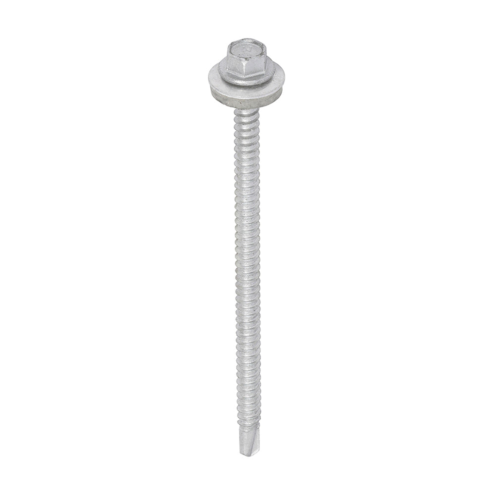 Metal Construction Light Section Screws β Hex Head with EPDM Washer β Self-Drilling Exterior Silver Organic