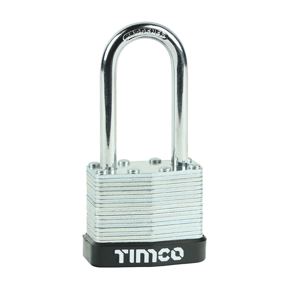 Laminated Padlock Long Shackle β Heavy Duty Steel Lock for Sheds, Gates & Chains
