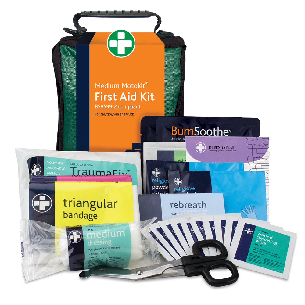 Medium Car & Van First Aid Kit β BS8599-1:2019 Compliant Emergency Roadside Medical Bag (1 Each) β MED3014