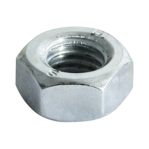 Hex Full Nuts - Zinc | Strong Metric Thread Fasteners for Bolting & Construction