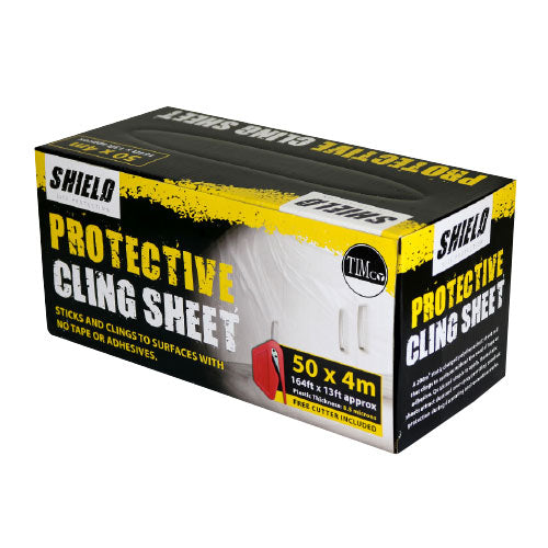 TIMCO 50m x 4m Protective Cling Sheet – Clear Static Polythene Dust Barrier