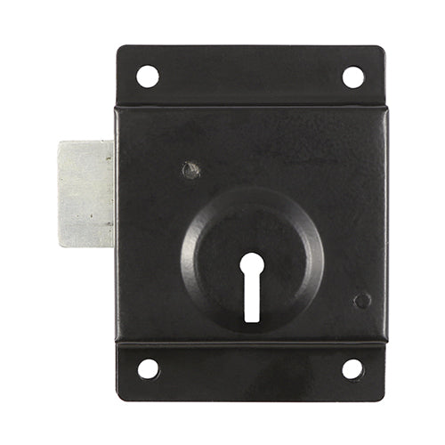 Press Lock Black β Surface Mounted Shed & Greenhouse Door Lock with Key Included