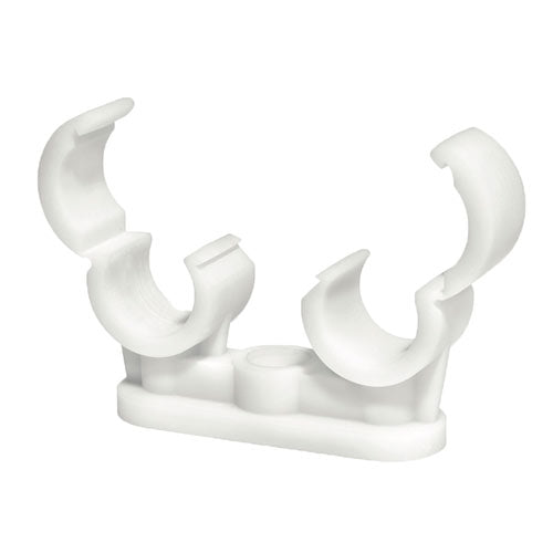 Double Quick Lock Pipe Clips – Plastic White 360° Retention