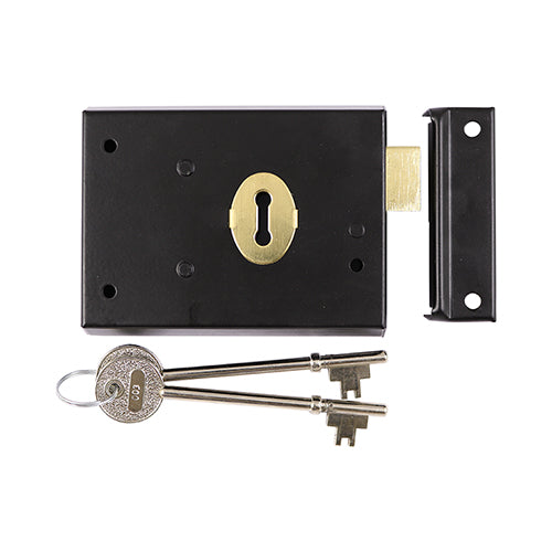 (PACK OF 1) 106 x 74mm Rim Deadlock – Black Carbon Steel