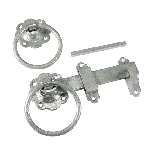6" Ring Gate Latch β Plain β Hot Dipped Galvanised | Weather-Resistant Garden & Shed Gate Latch - Pack of 1