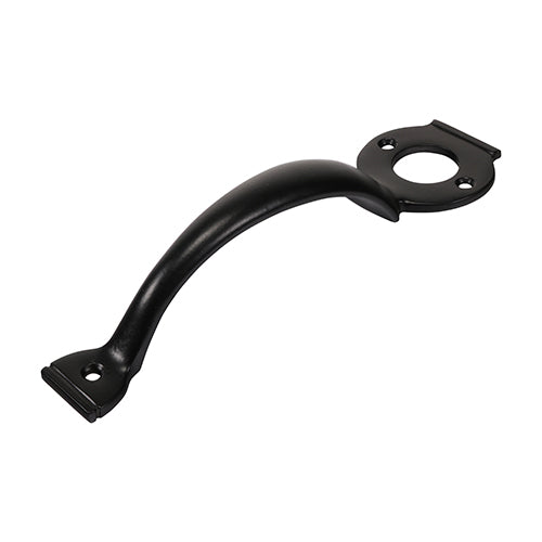 Escutcheon Handle Black β Door Pull Handle for Rim Cylinder Locks with Fixings Included