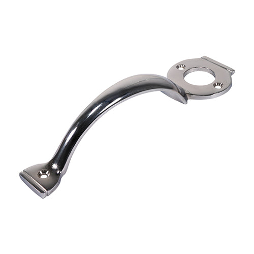 Escutcheon Handle Chrome – Door Pull Handle for Rim Cylinder Locks with Fixings Included