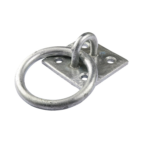 Ring on Plate - Hot Dipped Galvanized | Heavy Duty Gate & Shed Anchor