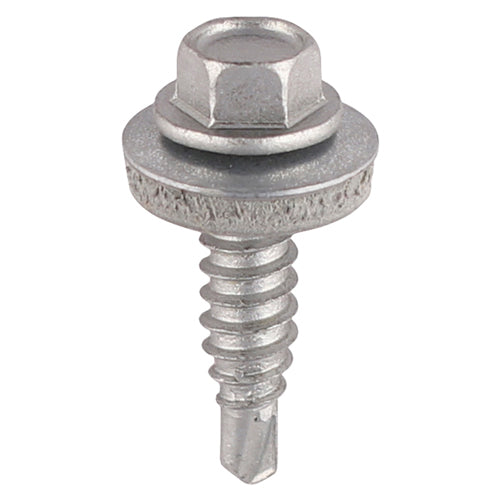 Hex Head Stitching Screws with EPDM Washer - Silver | Self-Drilling Sheet-to-Sheet Fixings – For Exterior & Metal Constructions