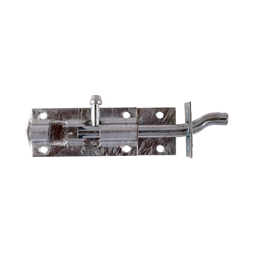 Necked Tower Bolt - Hot Dipped Galvanised - Carbon Steel Security Bolt for Gates, Doors & Outdoor Use
