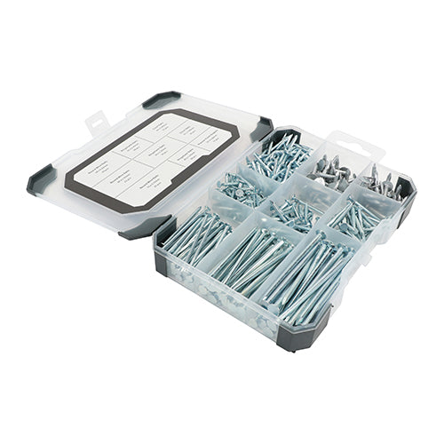 (300 pcs) Mixed Tray 200 x 130 x 31mm – Nails – Galvanised & Bright Carbon Steel