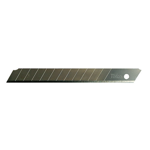 TIMCO 80 x 9 x 0.6 mm Snap Off Utility Knife Blades – 9 mm SK2 Steel Replacement Blades for Retractable Knives (Pack of 10)