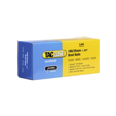 Tacwise - 0399 Type 18G/35mm Galvanized Brad Nails, B/5000