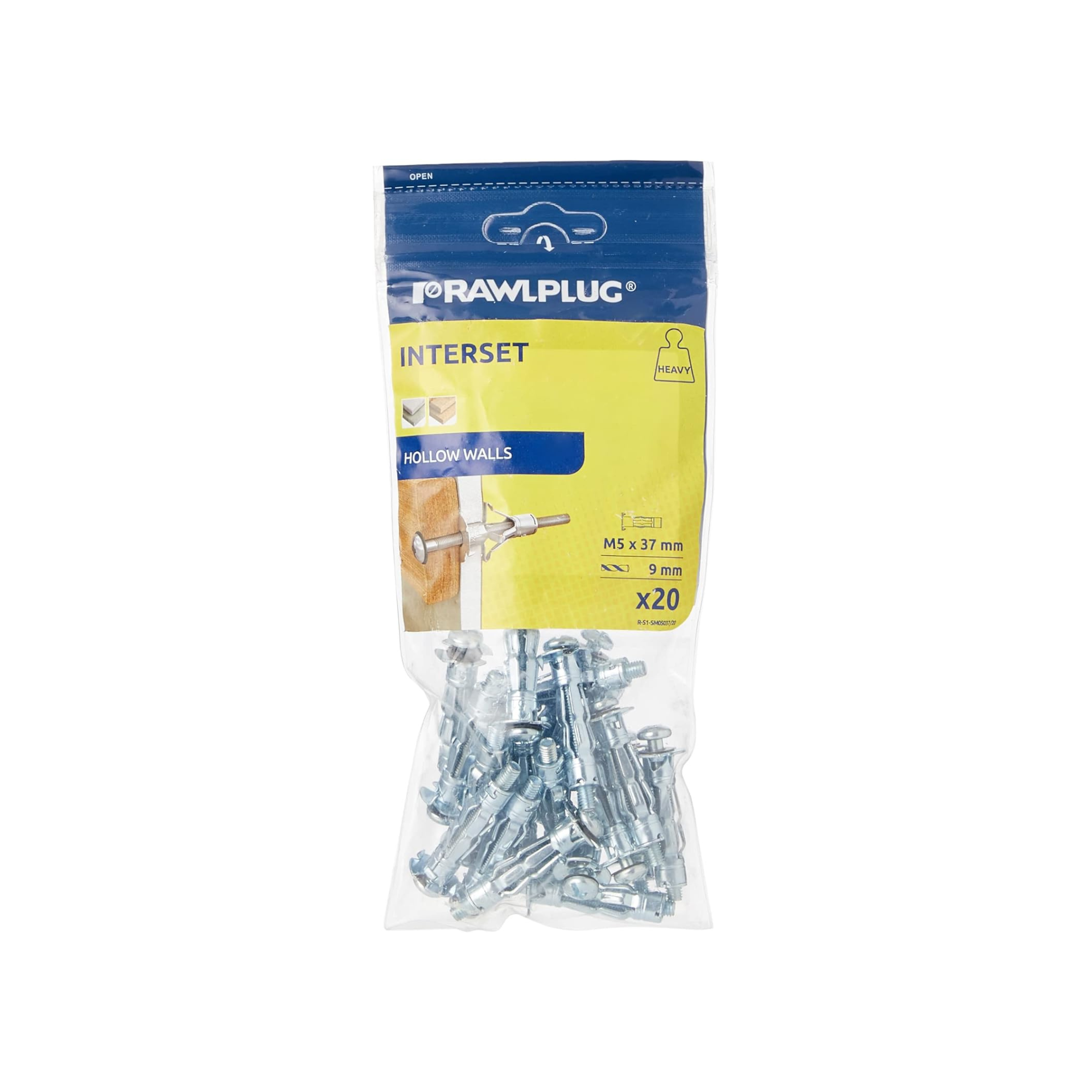 Rawlplug M5 x 37mm Hollow Wall Anchors Screws for Plasterboard