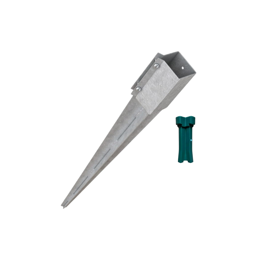 75mm (3") Dual Galvanized Wood Fence Post Spike Ground Anchor Metal Post Holder