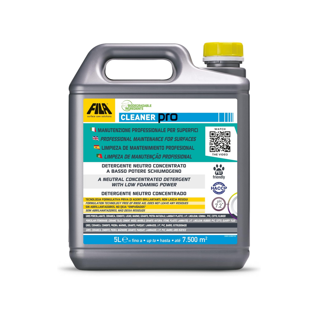 FILA Neutral Cleaner Pro Concentrated Neutral Cleaner 5L ‒ pH-Neutral Floor Cleaner for Wood, Stone & Tiles