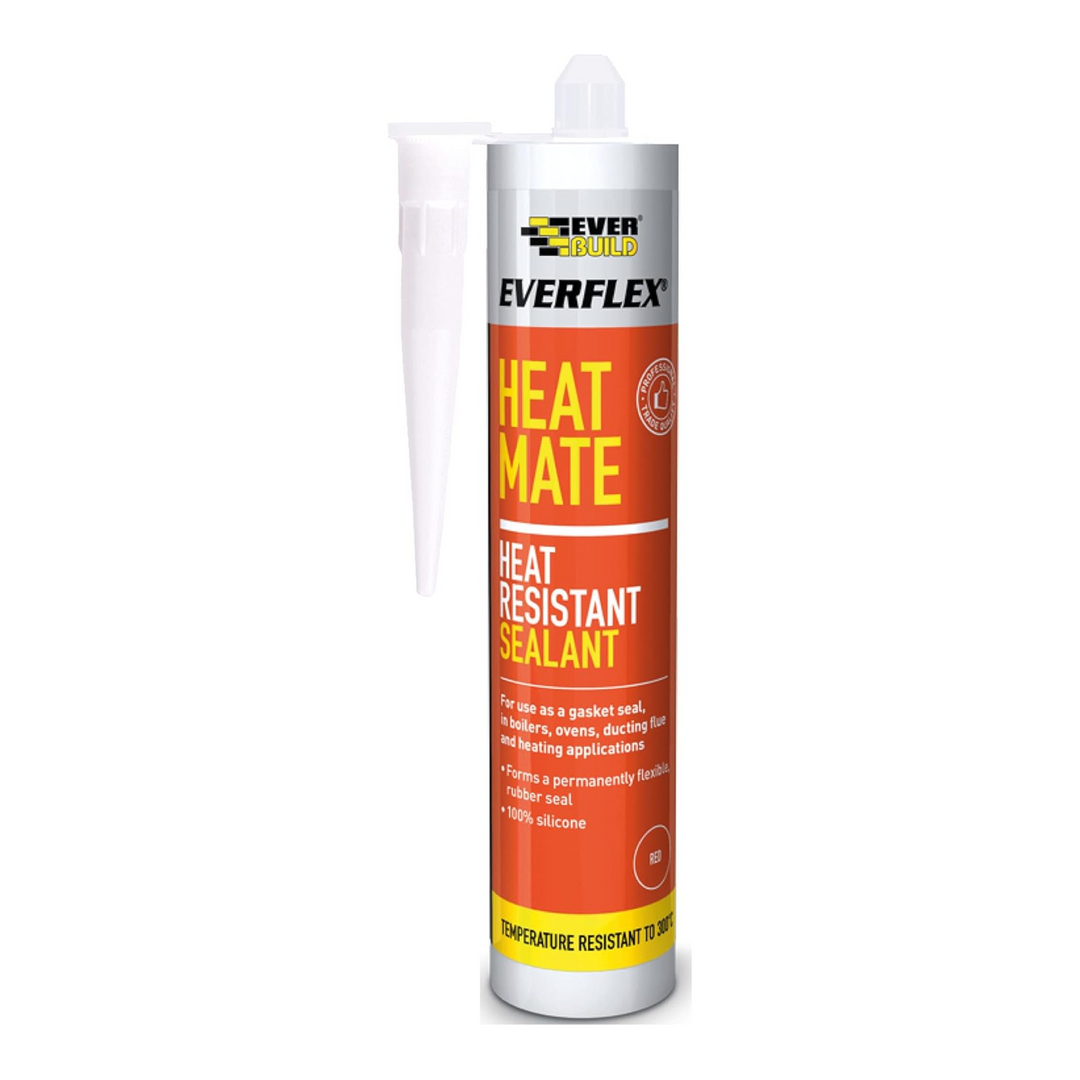 295ml Red High-Temperature Silicone Sealant Cartridge – Heat-Resistant Flexible Adhesive for Ovens, Flues, Gaskets & High-Heat Joints