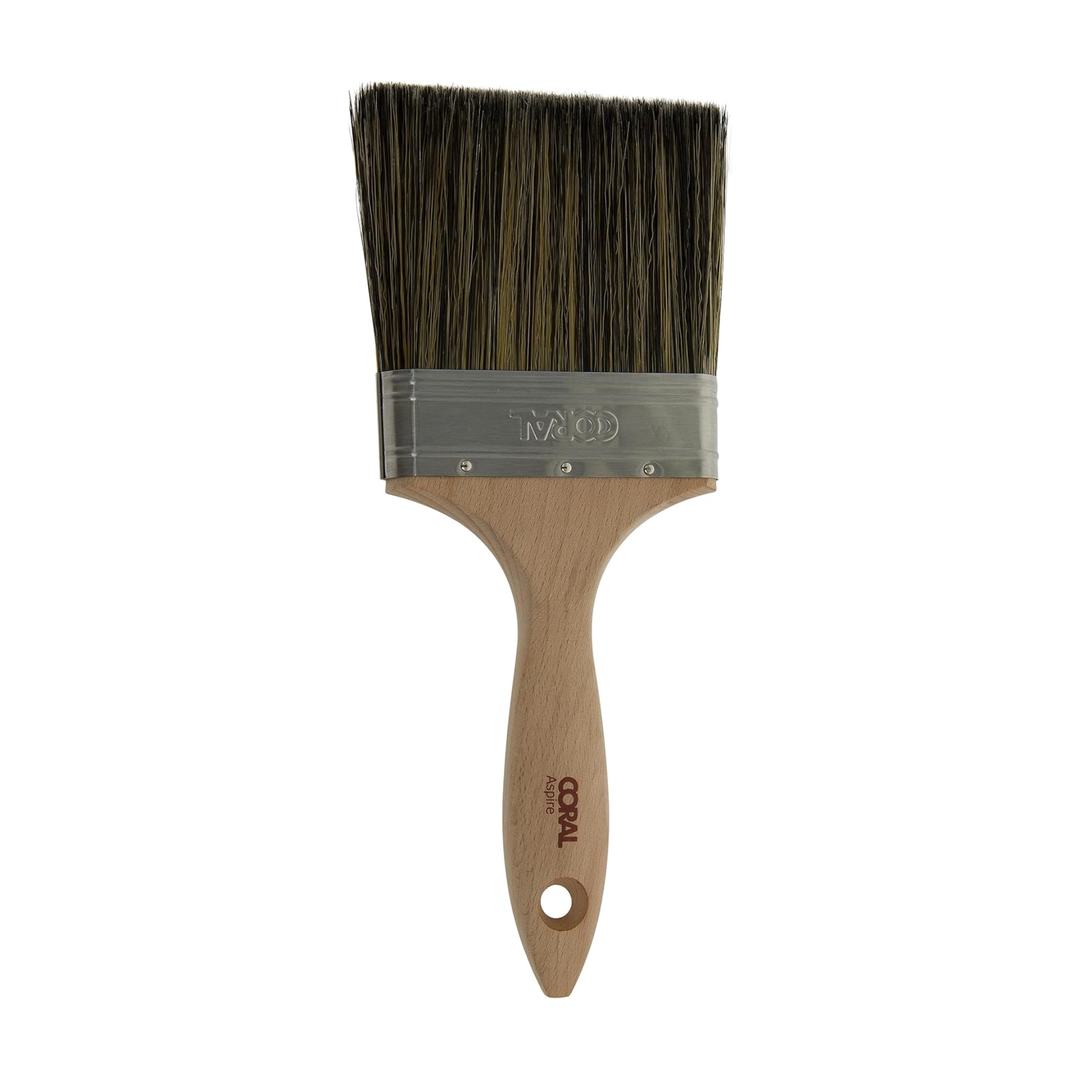 (PACK OF 1) 4" Coral Aspire 32700 Wall Paint Brush – Professional Thick Flat Profile for Walls, Masonry, Fences & Decking
