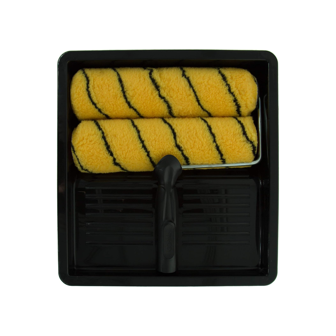 (4 PIECE KIT) 9" Paint Roller Kit with HEADLOCK Frame & Polyester Covers – Coral 43101 Max Coat