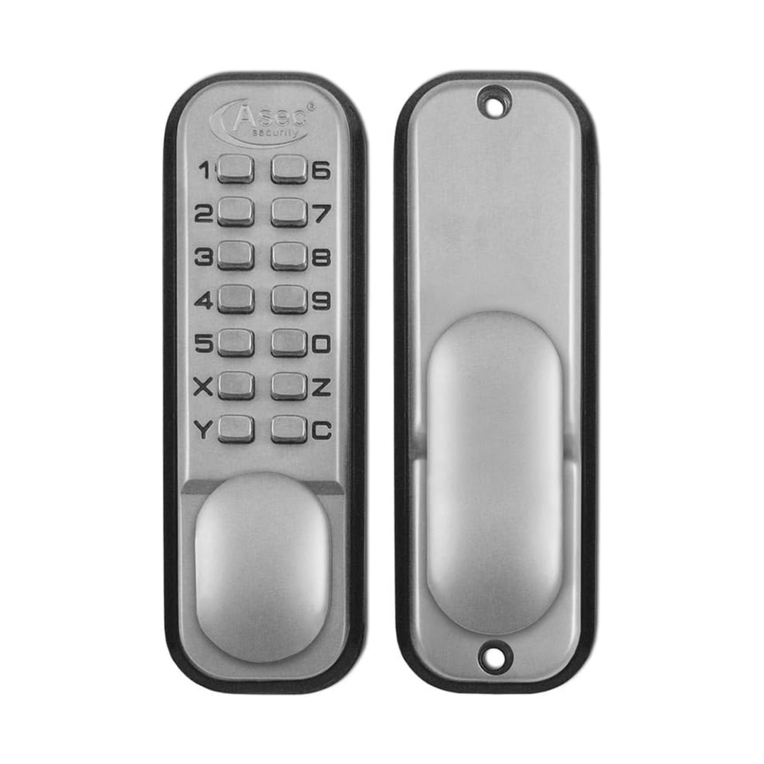 60mm Latch - Asec AS2300 Digital Door Lock – Chrome Keyless Entry Code Lock for Internal & External Doors (PACK OF 1)