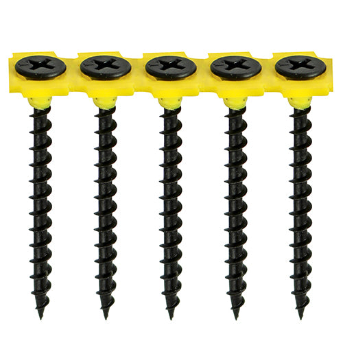 Collated Drywall Screws – PH Bugle Coarse Thread Black Finish Self-Drilling Screws