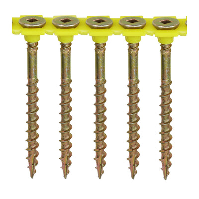 4.2 x 55 Collated Flooring Screws – SQ Countersunk Yellow Zinc – Box of 1000