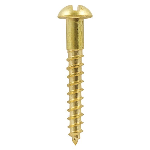 Solid Brass Timber Screws – Slotted Round Head Wood Screws for Carpentry & Joinery
