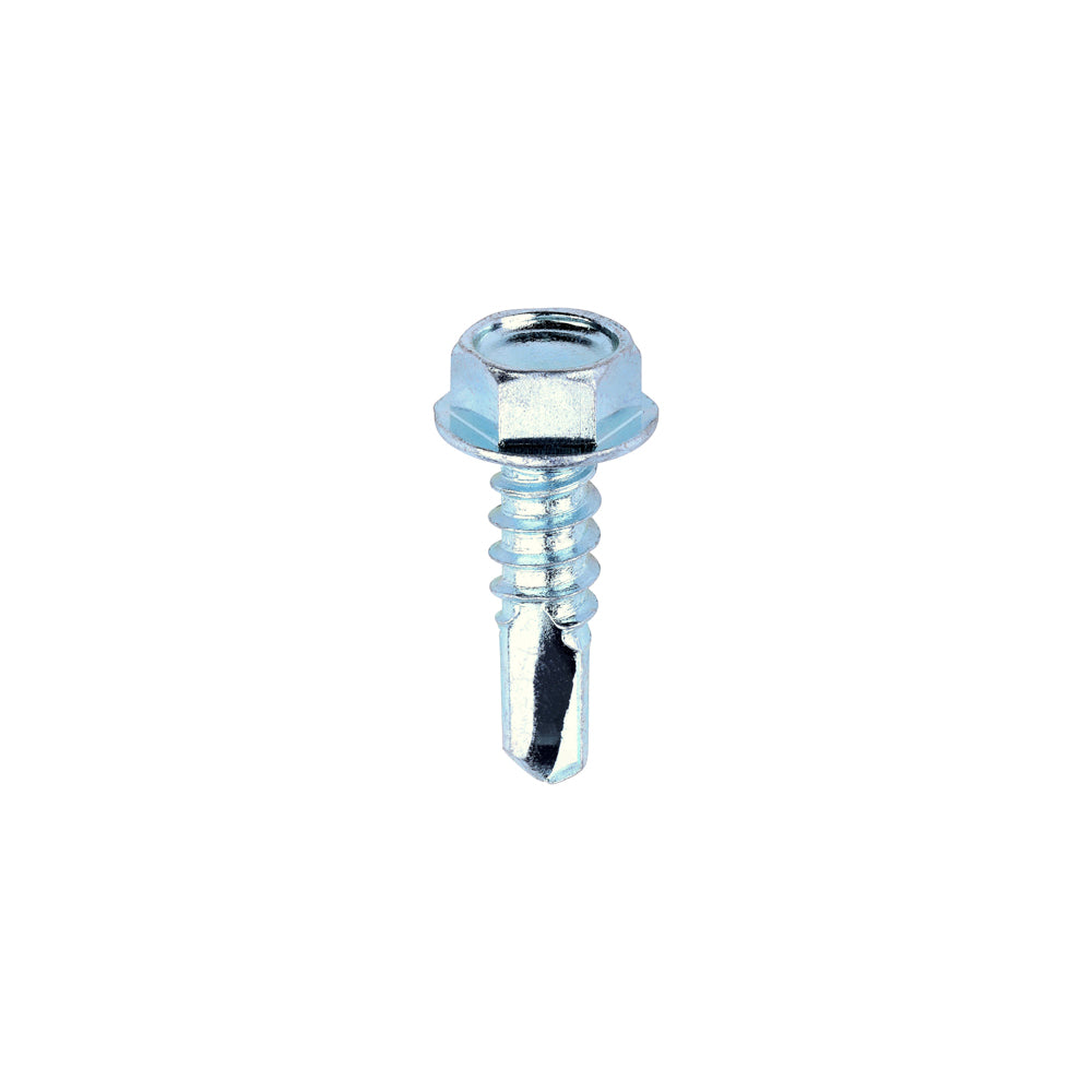 (1000 Box) Hex Head Metal Construction Light Section Screws – Self-Drilling – Zinc Finish for Steel Fixings