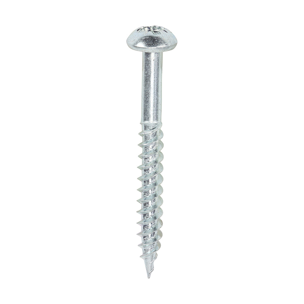 Twin-Threaded Woodscrews – PZ Round Head – Zinc Plated – Fast Start Twin-Thread Timber Screws
