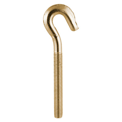 TIMCO Forged Hooks - Yellow | Heavy Duty Threaded Hook Bolts for Rope & Cable Fixings
