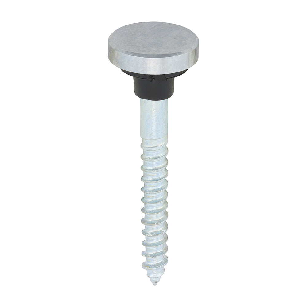 8 Gauge x 1 1/4" Mirror Screws with Chrome Flat Caps | Zinc Plated Screws with Rubber Washers and Polished Caps | Decorative Mirror Fixing Kit