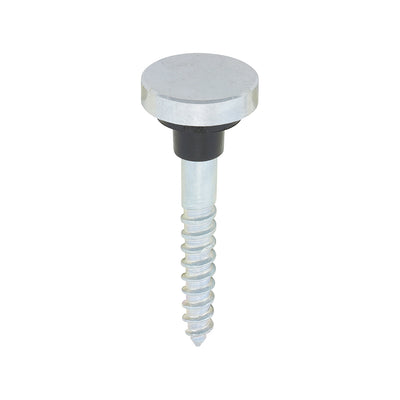 8 Gauge x 1 1/4" Mirror Screws with Chrome Flat Caps | Zinc Plated Screws with Rubber Washers and Polished Caps | Decorative Mirror Fixing Kit