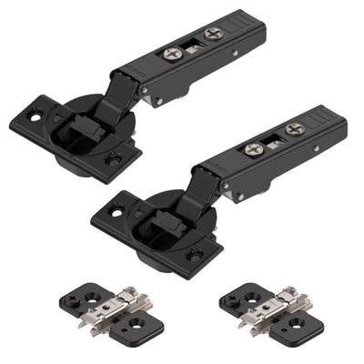 Blum Onyx Black Clip Top 110° Hinge Screw-on Boss - Full Overlay - Sprung Top 110° Hinges, Pack of 2