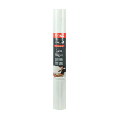 TIMCO Protective Film for Carpet – Clear Adhesive Carpet Protection Roll, Waterproof, Easy Peel, No Residue, Dust Sheet Alternative