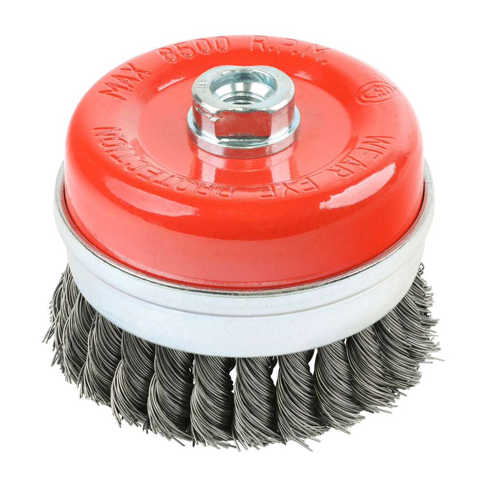 Angle Grinder Cup Brush – Twisted Knot Stainless Steel, Heavy Duty Wire Brush for Rust & Weld Cleaning