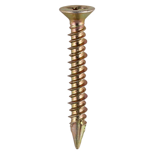 [1000 Box] TIMCO Window Fabrication Screws Countersunk PH2, High-Low Thread, Slash Point, Yellow Zinc PVCu & Frame Fixings
