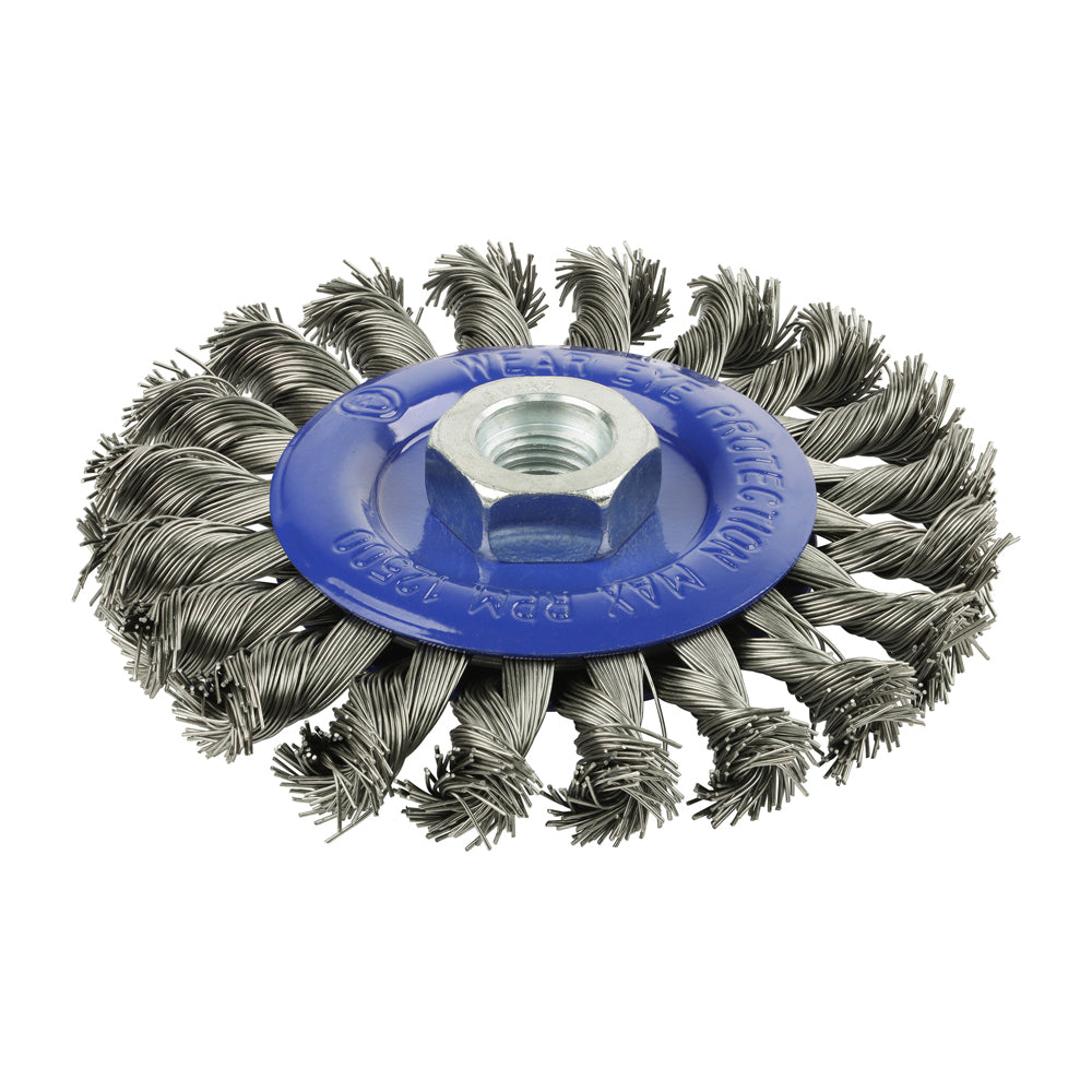 115mm Angle Grinder Wheel Brush – Twisted Knot Stainless Steel, Heavy Duty Wire Brush for Rust & Paint Removal