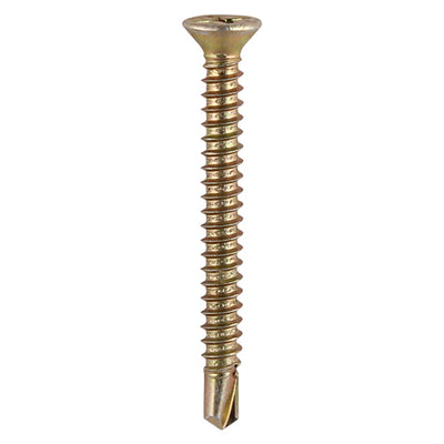Window Fabrication Screws Countersunk with Ribs PH Self-Tapping Self-Drilling Point Yellow (1000 pcs)