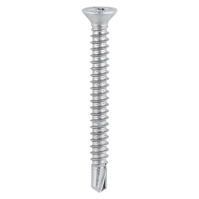 Window Fabrication Screws Countersunk with Ribs PH Self-Tapping Thread Self-Drilling Point Martensitic Stainless Steel Silver Organic (1000 pcs)