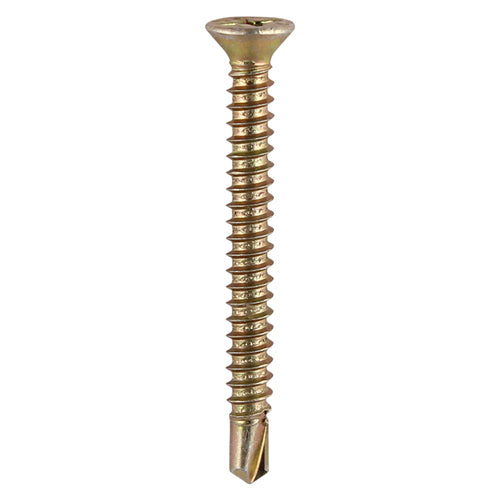 Window Fabrication Screws Countersunk with Ribs PH Self-Tapping Self-Drilling Point Yellow (1000 pcs)