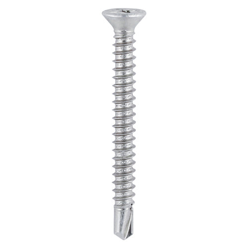 Window Fabrication Screws Countersunk with Ribs PH Self-Tapping Thread Self-Drilling Point Martensitic Stainless Steel Silver Organic (1000 pcs)