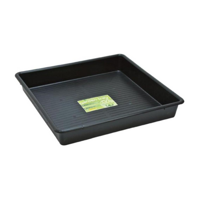 60cm Square Tray Black – 32L Deep Garden Plant Pot Drip Tray – Heavy-Duty Plastic Mixing & Storage Tray (G191B)