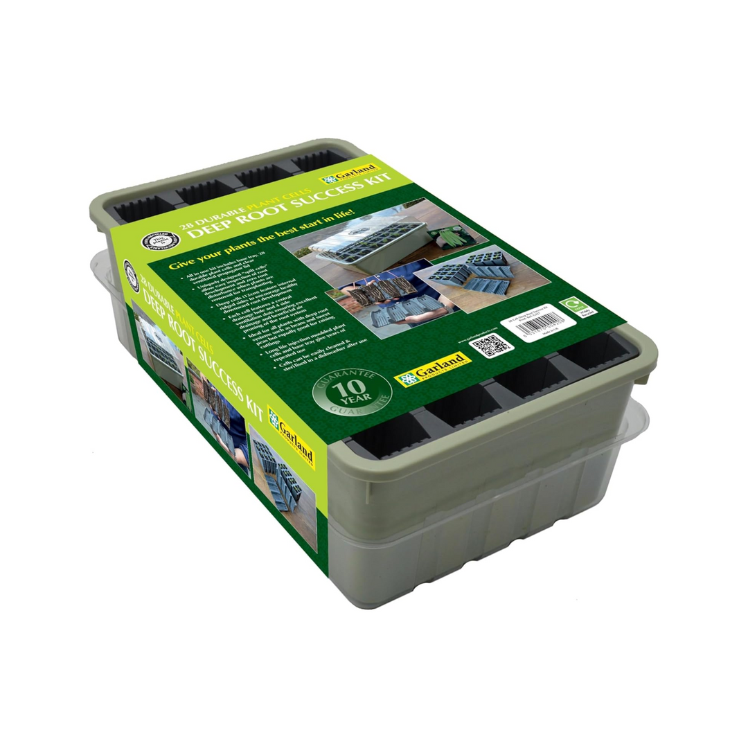 38cm x 23.5cm Deep Root Success Kit – Garland Propagation Tray with 28 Cells & Ventilated Lid (G227)