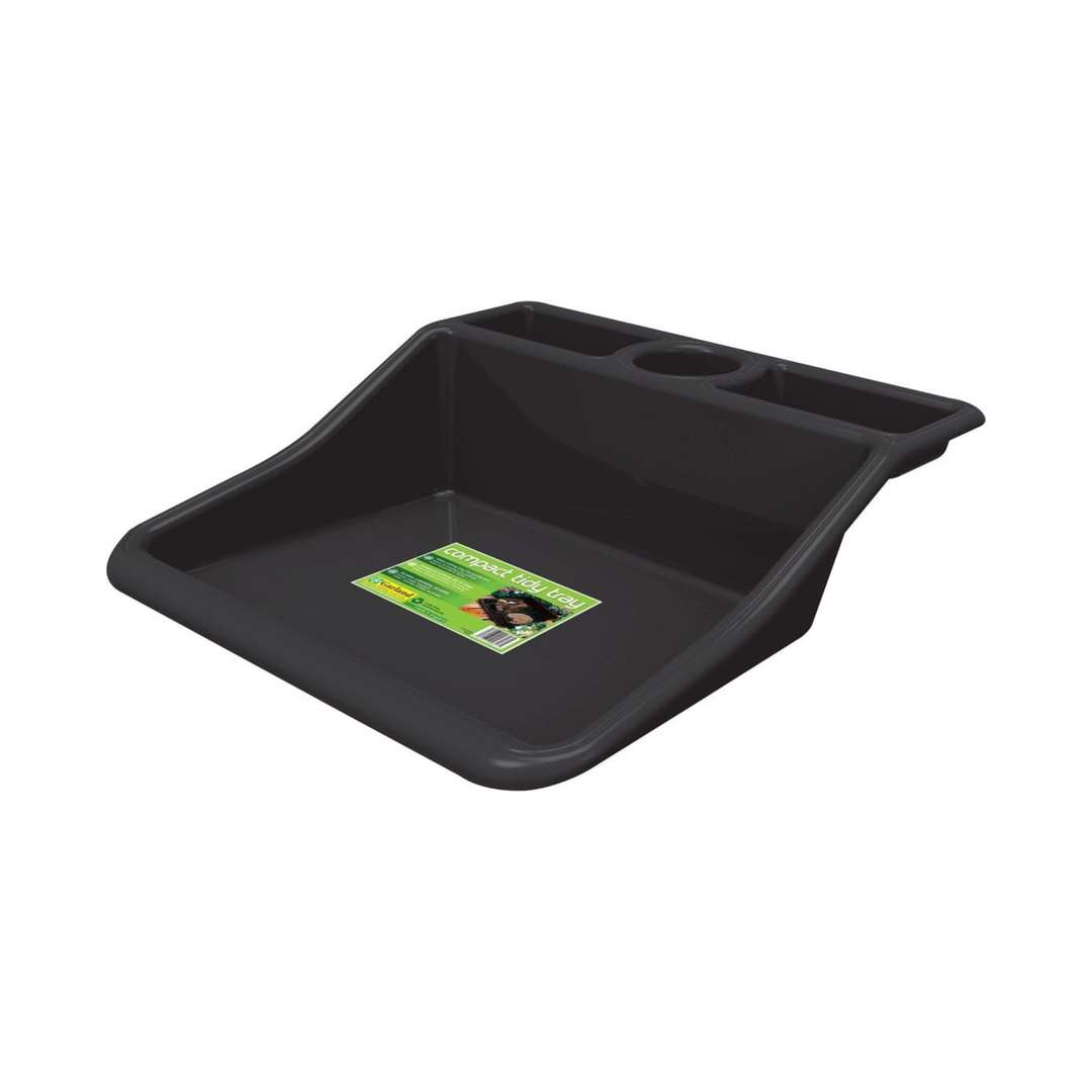 49cm x 50cm Garden Tidy Tray – Black Plastic Potting & Hobby Craft Tray – Recycled Polypropylene (G185B)