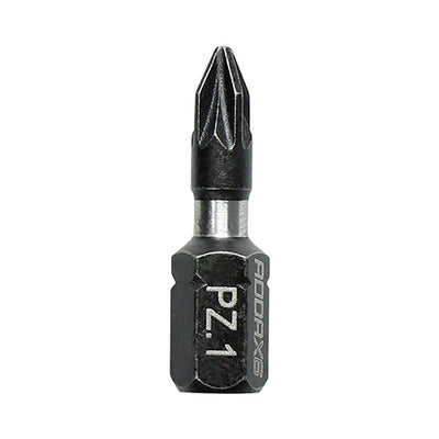 No. 1 × 25mm TIMCO Impact Driver Bits – PZ - Pack of 1 — Hex Shank, Torsion Zone, Black Phosphate (1PZ25X6)