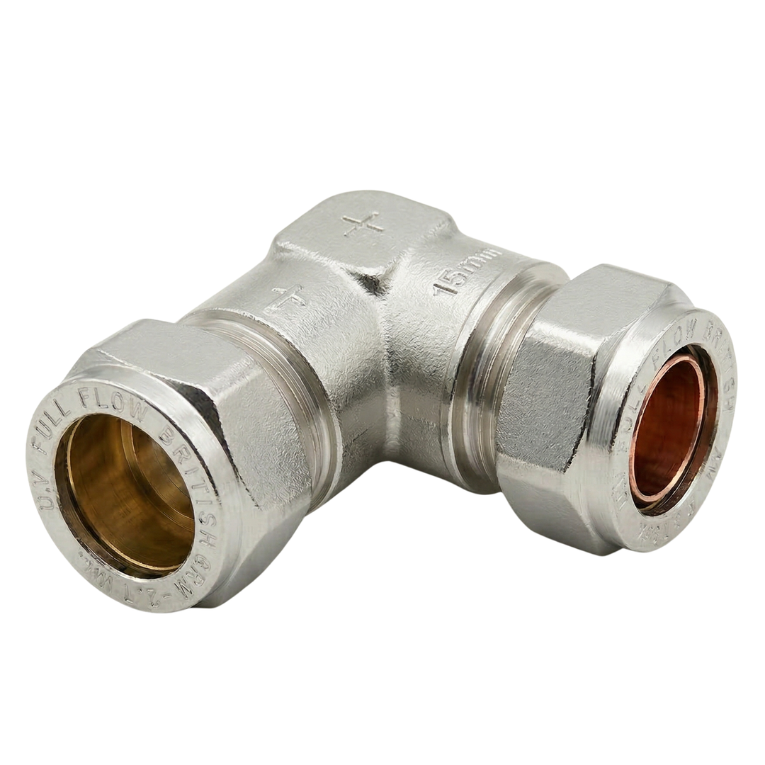2 Pack IsoPlus+ 15mm Chrome Compression Plumbing Fittings Range ...